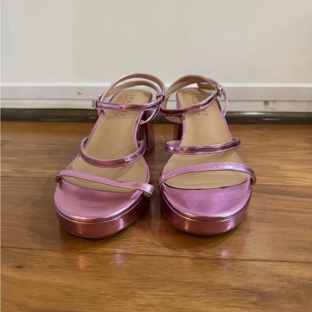 Pink Metallic Platform Heels
